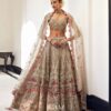 Ivory and Red Lehenga