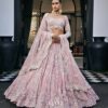 Pink and Ivory Lehenga Set