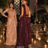 Wine Jumpsuit saree