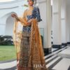 Blue and Mustard Gharara Set