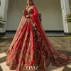 Red Lotus Lehenga Set