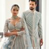 Ice blue lehenga set